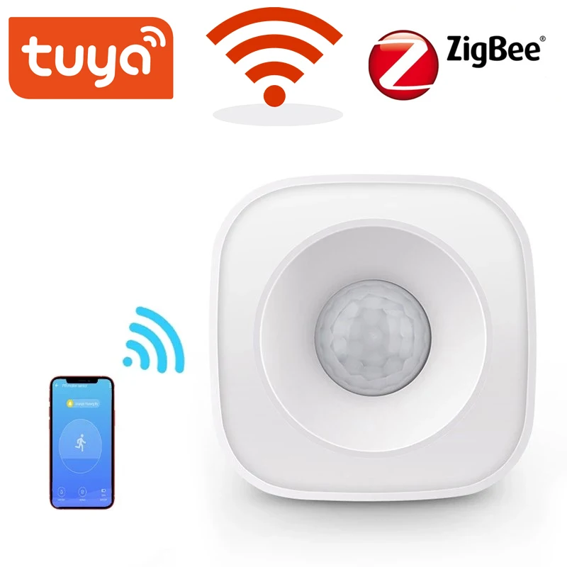 Tuya ZigBee/WiFi PIR Motion Sensor Wireless Infrared Detector Security Burglar Alarm Sensor Smart life APP Control Compatible