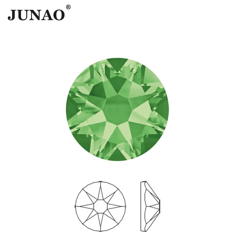 JUNAO 16 Cut Facets SS10 SS16 SS20 SS30 Top Quality 2088 Glass Flatback Rhinestone Non Hot Fix AB Crystal Stone Nail Strass Gems