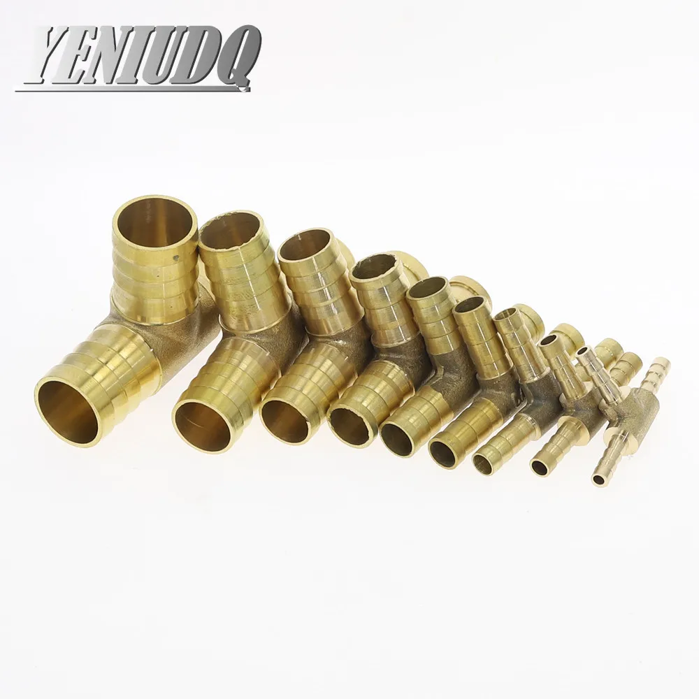 1pcs Reduce T-Shape Brass Barb Hose Fitting Tee 4mm-19mm 3 Way Hose Tube Barb Copper Barbed Coupling Connector Adapter