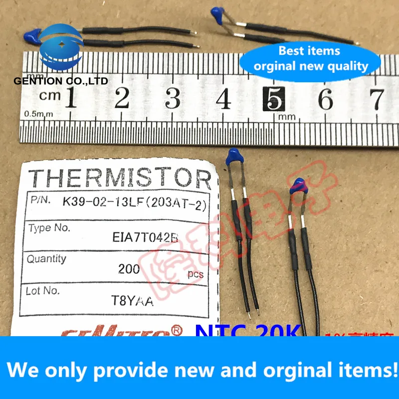 

10PCS 100% New original Ishizuka 203AT-2 Japan SEMITEC NTC thermistor 20K 4013K 1% 203 blue head 35mm