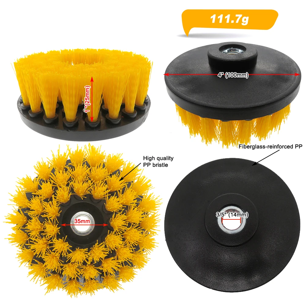 Power Scrubber Brush Electric Cleaning Brush M14 Thread for Cleaning Carpets, Kitchens and Bathrooms Drill Attachment Kit