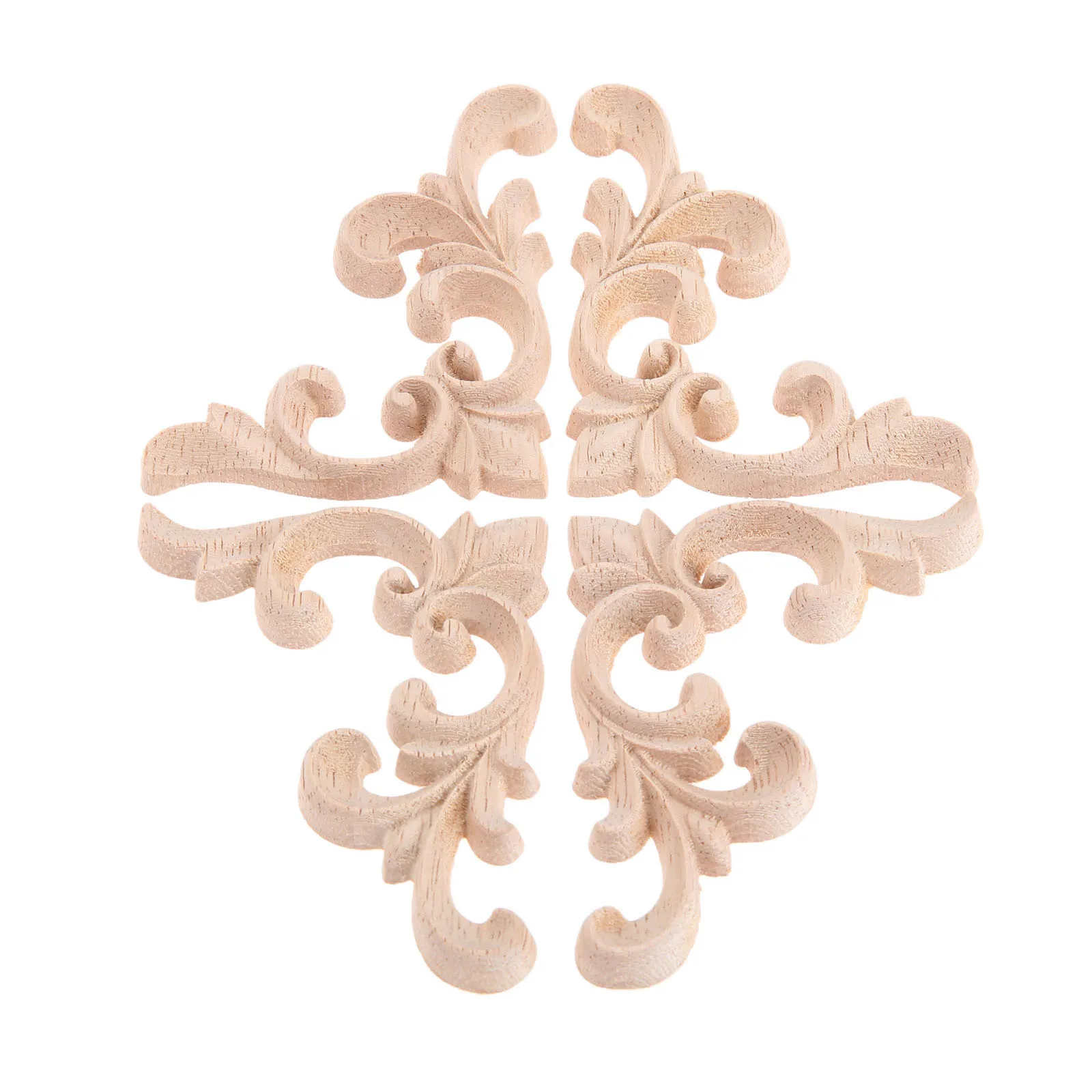 4 sztuk/zestaw Woodcarving Corner naklejka drewniane figurki rzemiosło aplikacje ramka do obrazu dekoracja mebli drzwi 7.5*6cm stary styl europejski