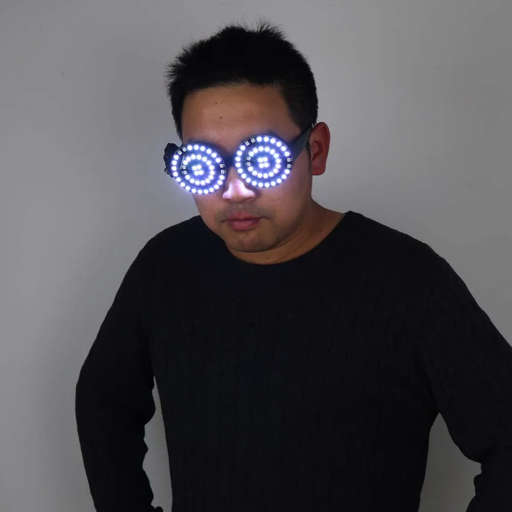 Gafas Led de alta calidad con recarga USB, lentes iluminadas, arcoíris, espectro a todo Color, disfraz de ojo para Rave, fiesta, club nocturno