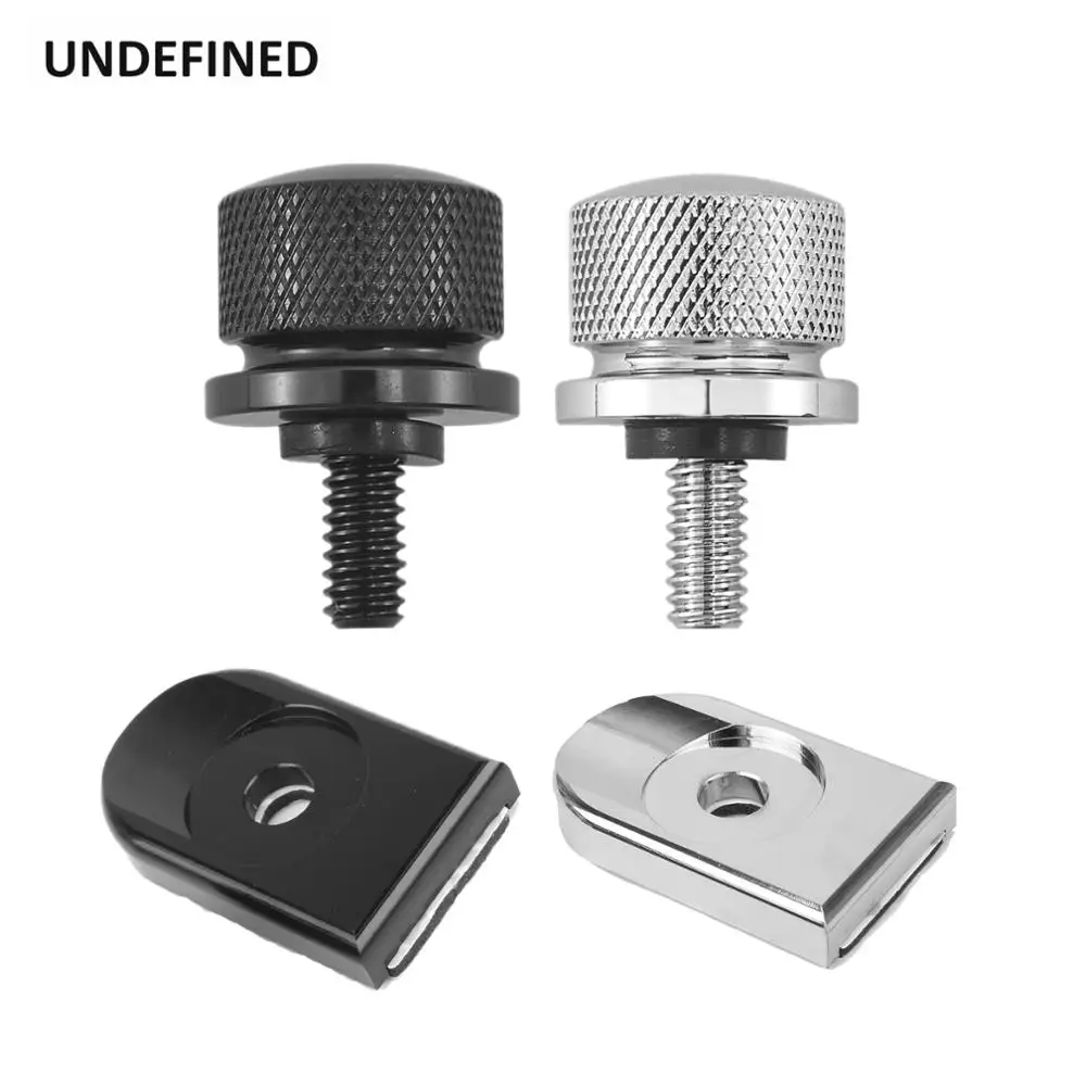 

Motorcycle Rear Seat Bolt Tab Screw Mount Knob Cover Knurled for Harley Dyna Super Glide Low Rider Electra Glide 1/4-20