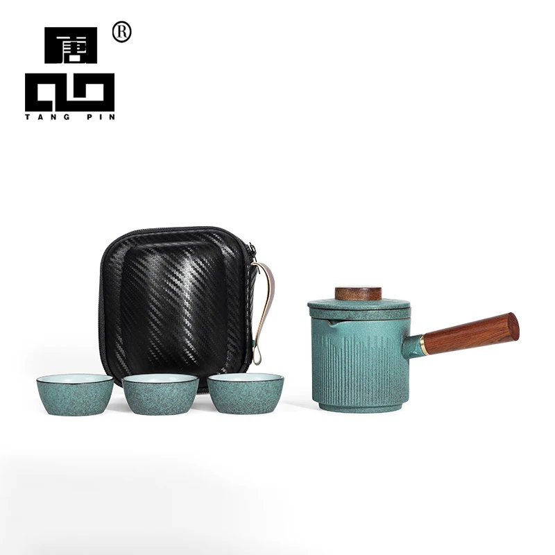 TANGPIN ceramic teapot with 3 tea cups a tea sets chinese kungfu travel tea set drinkware