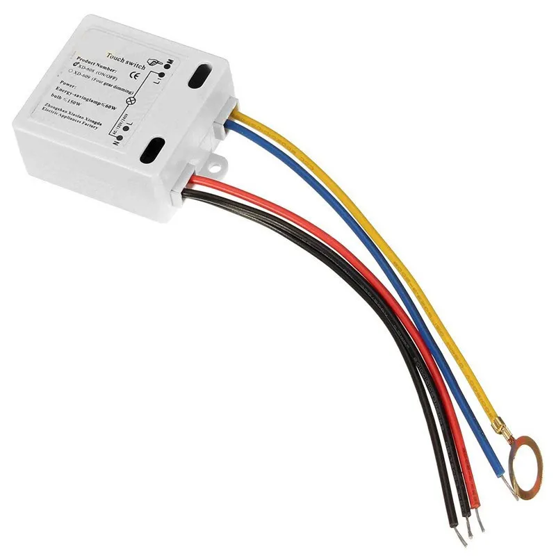 Touch Switch 50 To 60HZ Light Lamp DIY Accessories TY-8001 Switch On Off Black /Blue/Red/Yellow Line 120V to 240V