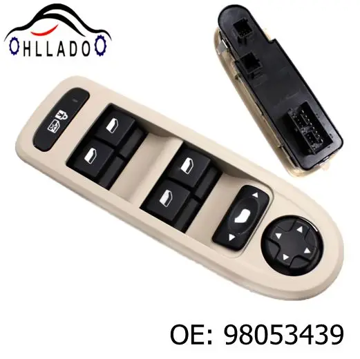 HLLADO New Car Power Window Switch 98053439 For Peugeot 308/508/C5 5 Door Hatchback Wagon 2008-2013 30170396 98054508 Beige