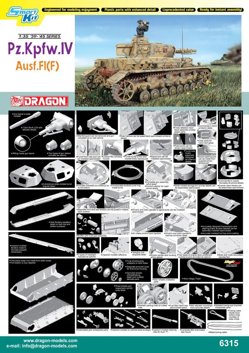 Dragon 6315 1/35 Pz.Kpfw.IV Ausf.F1(F) Model Kit