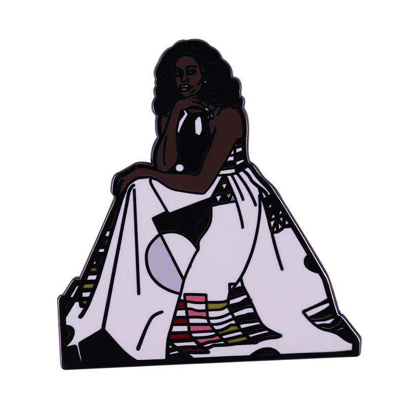 Gorgeous Michelle Obama Enamel Pin The fomer First Lady Brooch great figure Accessory