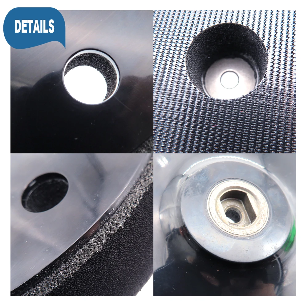 Almofada de lixamento para gancho e laço, ferramentas elétricas abrasivas, disco de lixamento, placa de apoio, 6 furos, 9 ", 210 mm