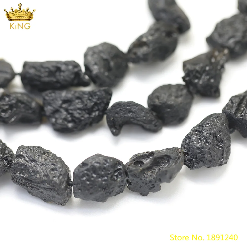15.5Inch/Strand Natural Black Meteorite Stone Nugget Loose Beads,Drilled Irregular Chip Healing Mineral Jewelry DIY