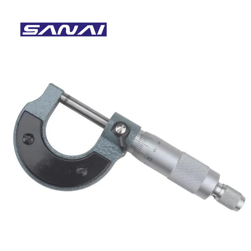 Sanai-micrômetro de alta precisão com escala de 0 a 25mm, 25-50mm, 50-75mm, resolução de 0.01mm, ferramentas de medição de pinça de carboneto