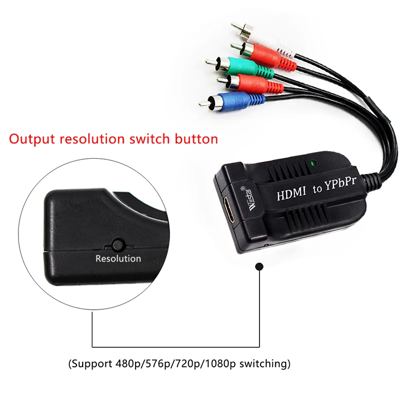 HDMI to YPbPr Converter HDMI to 5RCA RGB YPbPr With Component Video Cable Support 1920 x 1080P HDMI to Component YPbP