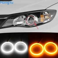 Para Subaru Impreza WRX STI 2007 2008 2009 2010 2011 algodón Switchback LED doble Color Ojo de Ángel blanco ámbar luz de señal de giro