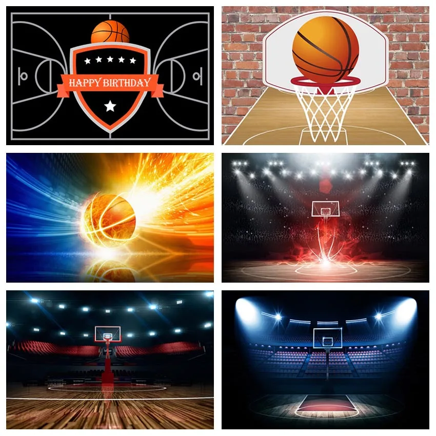 

Mehofond Basketball Photography Background Boy Birthday Party Basketball Court Children Backdrop Banner Photo Studio Photozone