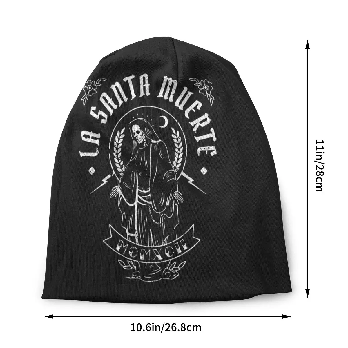 La Santa Muerte Bonnet Hat Hip Hop Street Skullies Beanies Hat for Men Women Knitted Hat Spring Warm Dual-use Unisex Cap