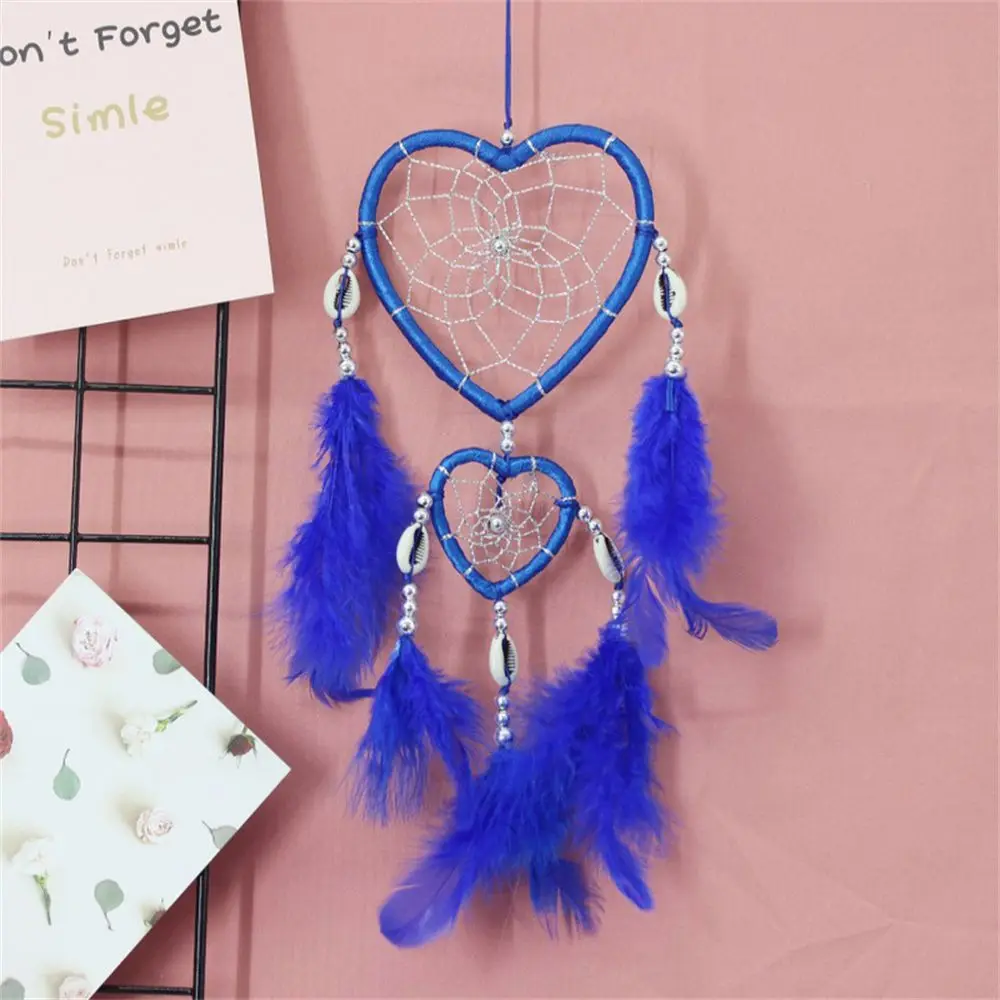 Ins Wall Love Heart Home Decoration Wind Chimes Dream Catcher Car Interior Feather