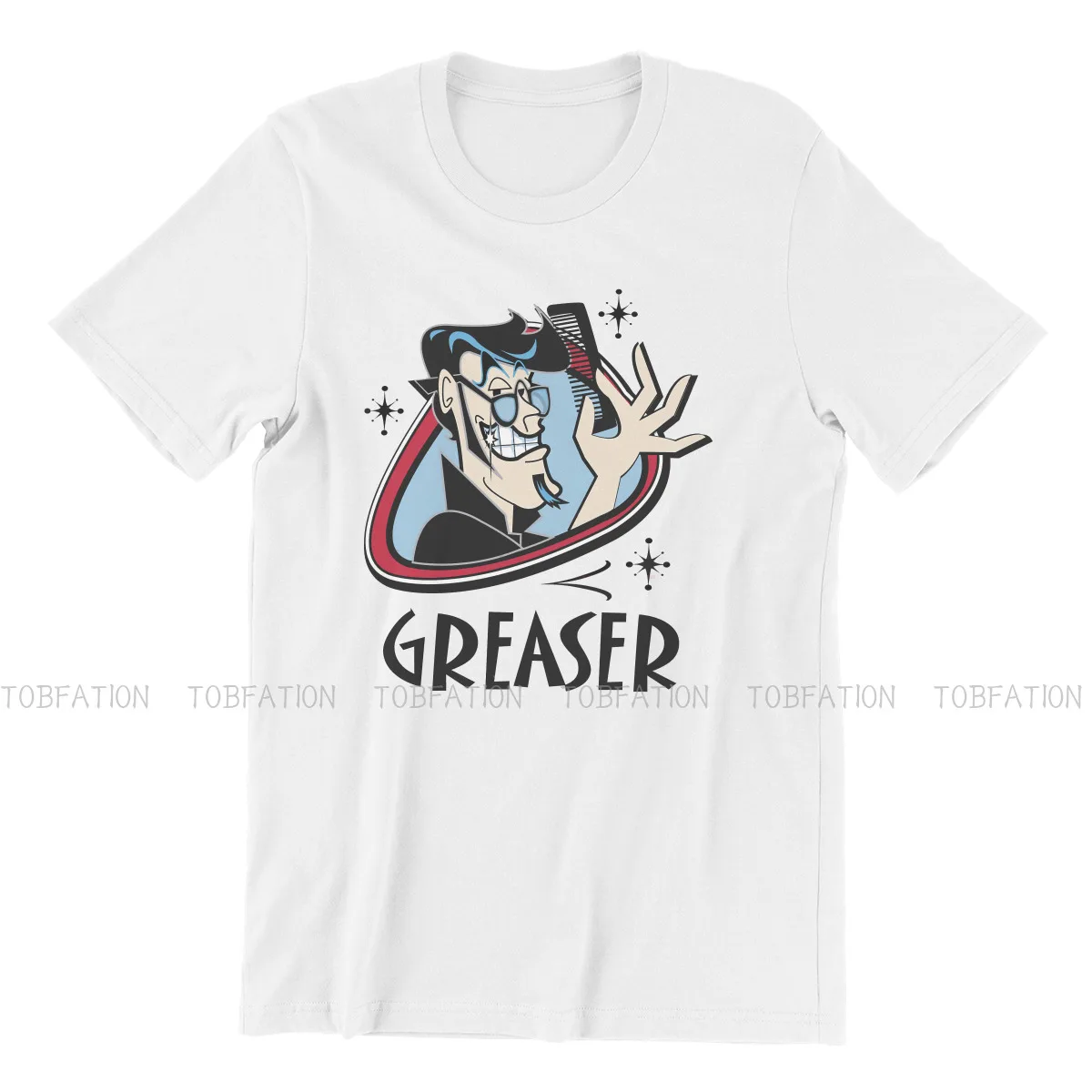 Music 1950s Sock Hop Rockers Greaser TShirt For Men Rockabilly Rock and Roll Clothing Novelty T Shirt Homme Printed Loose