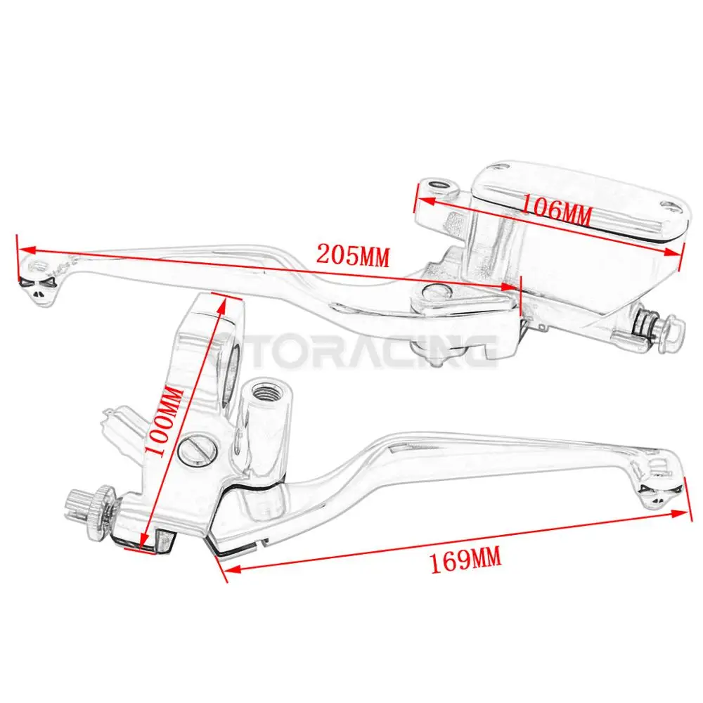 1'' Motorcycle Brake Clutch Master Cylinder Reservoir Levers For Yamaha V-Star 650 950 1100 1300 XVS650 XVS950 XVS1100 XVS1300