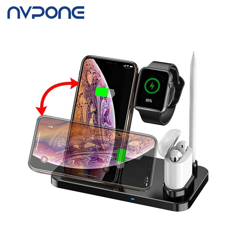 

Fast Qi Wireless Charger For iPhone 11 Pro Samsung S8 Wireless Charging for Apple Watch iWatch 1 2 3 4 for AirPods Phone Stand