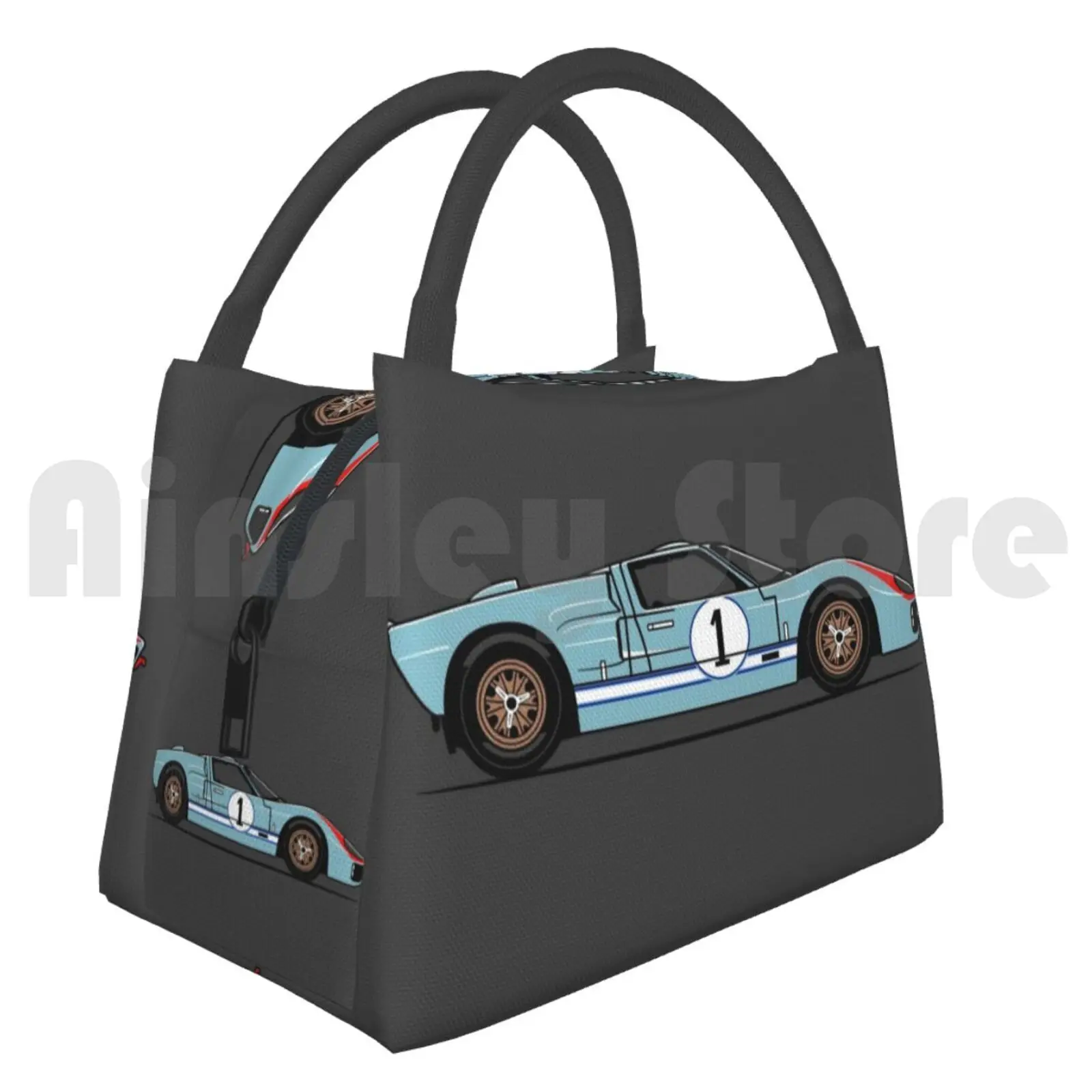 

Сумка-холодильник для обеда Сумка для пикника Gt40 Miles Race Car Gt40 V8 Muscle American Car Le Mans Le Mans Driver Classic Vintage