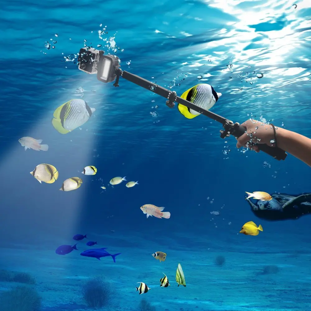 Водонепроницаемая светодиодная подводная лампа для видеосъемки Gopro, 5/4 лм, 40 м