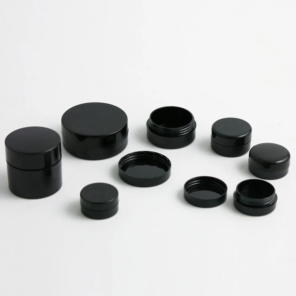 

1000PCS/lot Empty 1g 2g 3g 5g 10g 20g Black Portable Cream Jar jars Pot Box Makeup Nail Art Cosmetic Bead Storage Container