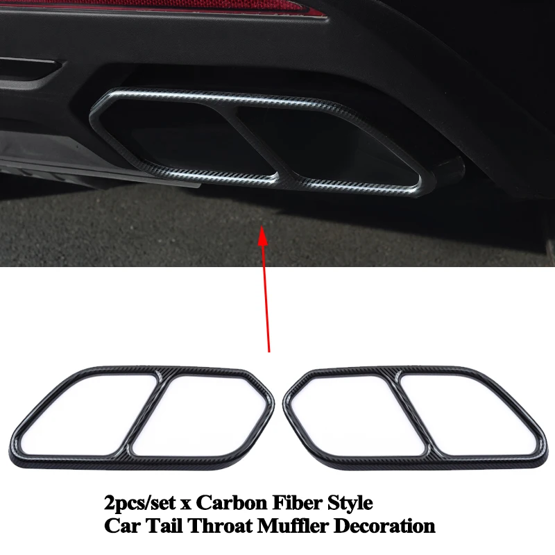 2pcs/set Rear Car Exhaust Tail Throat Muffler Decoration Cover Accessories for VW Volkswagen Touareg 2019 2020 2021 2022 2023