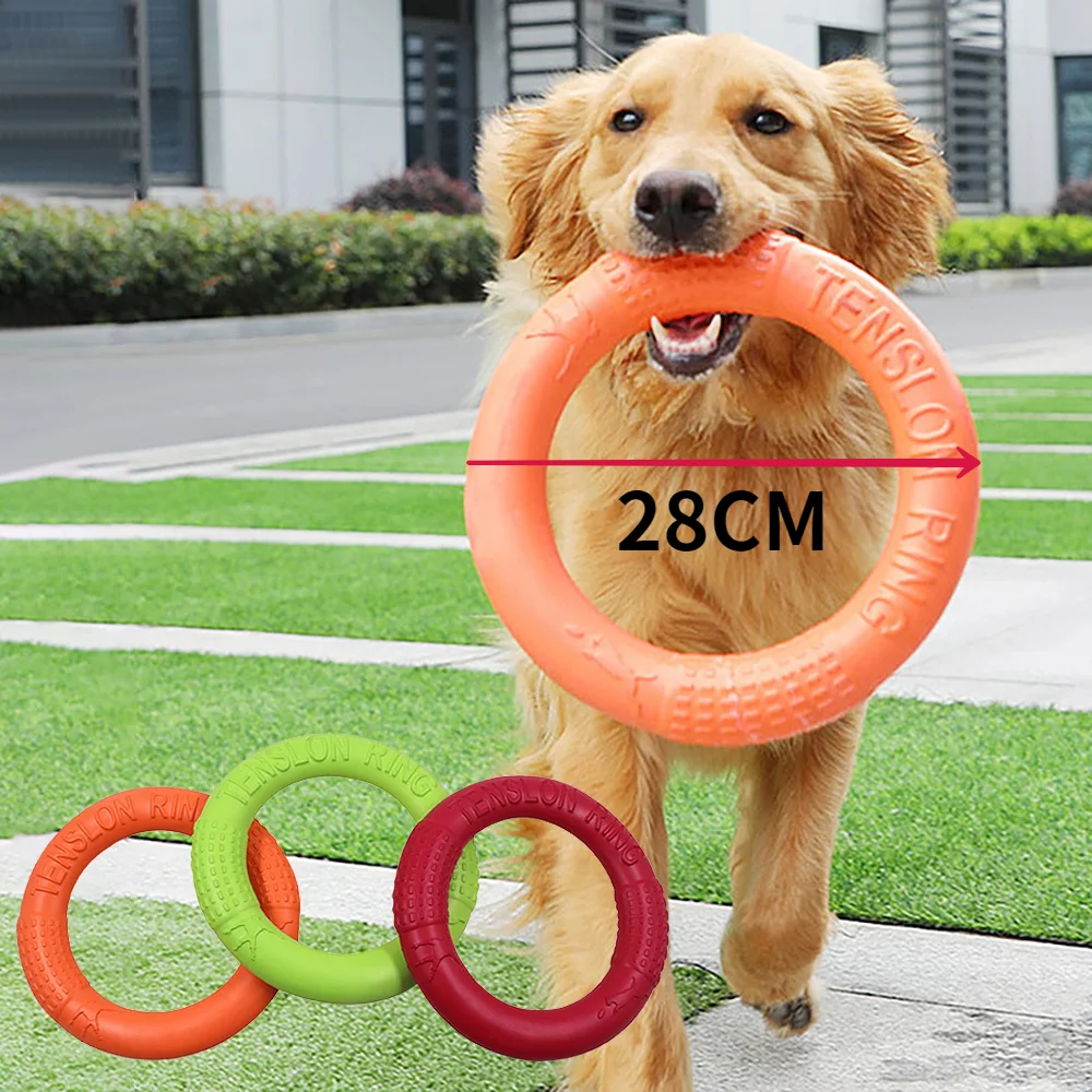 

EVA Flying Discs for Dog Training, Ring Puller Resistant Bite Floating Toy Outdoor Interactive Game, Playing Products Puppy 28CM