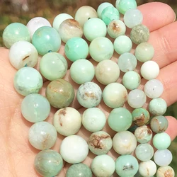 Natural Chrysoprase Australian Jades Stone Beads 6 8 10mm Round Loose Beads for Jewelry Craft Making Diy Bracelet Accessories