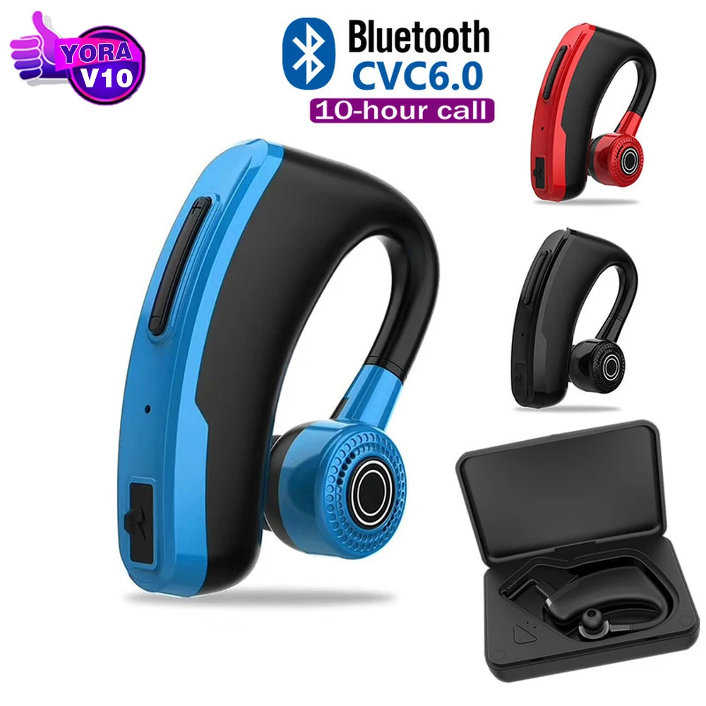 V10 V9 Business Bluetooth Headphone Driver Handsfree Earphone with Mic Voice command Noise Cancelling For iPhone Android Phone