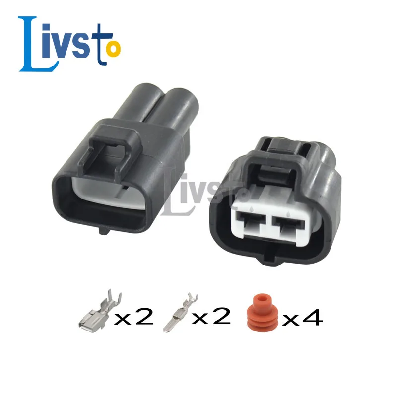 Conector Fêmea de 2 Pinos Sumitomo para Motor Hidráulico Automotivo, Cabo HID 4.8 MM para Toyota 6189-0425 6188-0259