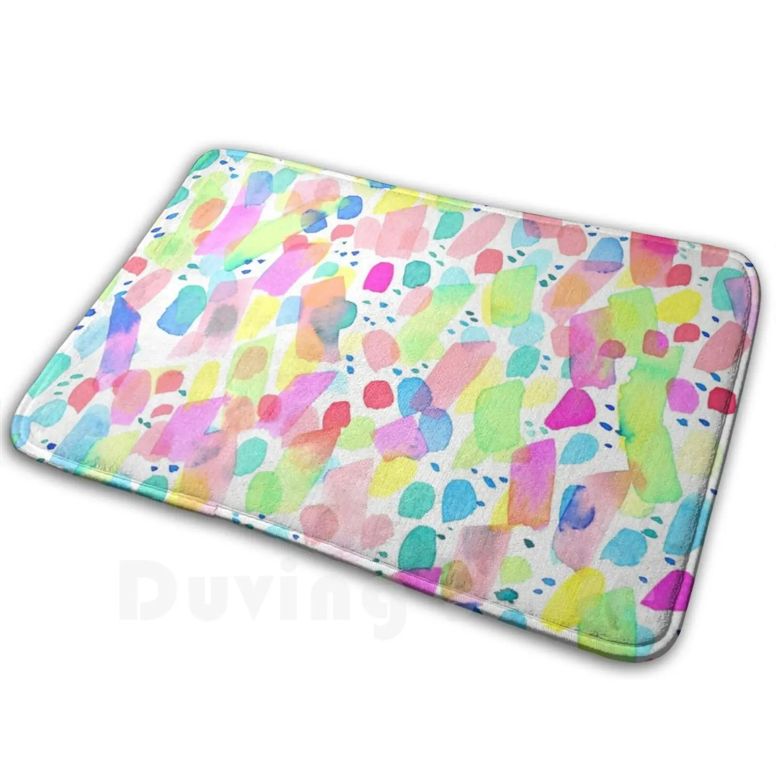 Fun! Carpet Mat Rug Cushion Soft Non-Slip Watercolor Whimsical Colorful Fun Confetti Lighthearted Jacqueline Maldonado