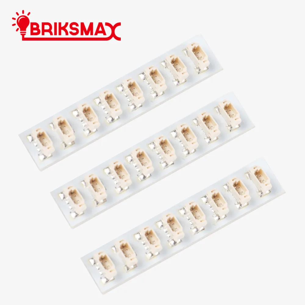 BriksMax-LED Light Acessórios para Fãs DIY, 2 Pin Interface Expansion Board, Compatível com Blocos Modelos, 0,8mm, 3 peças por pacote