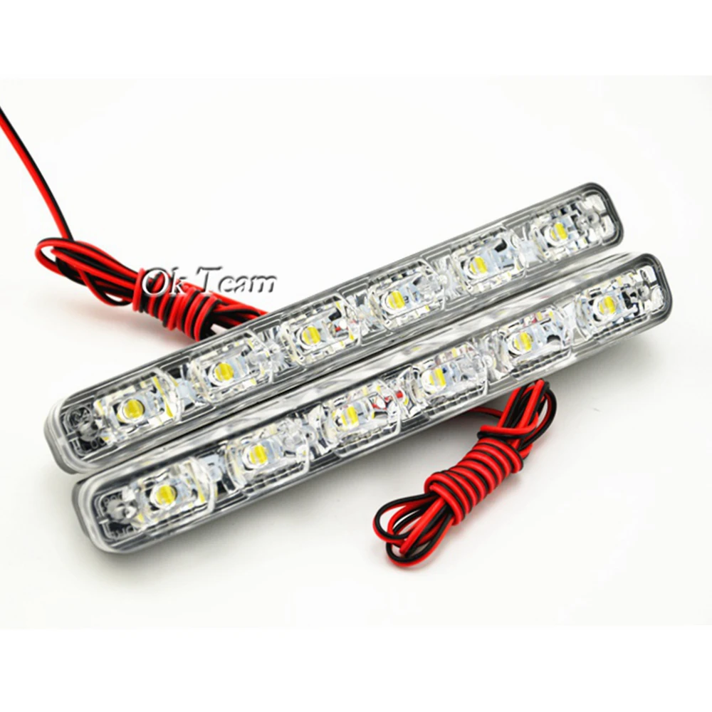 free shipping 2x Waterproof Car Daytime Running Light 6LED DRL Daylight White 12V DC Head Lamp