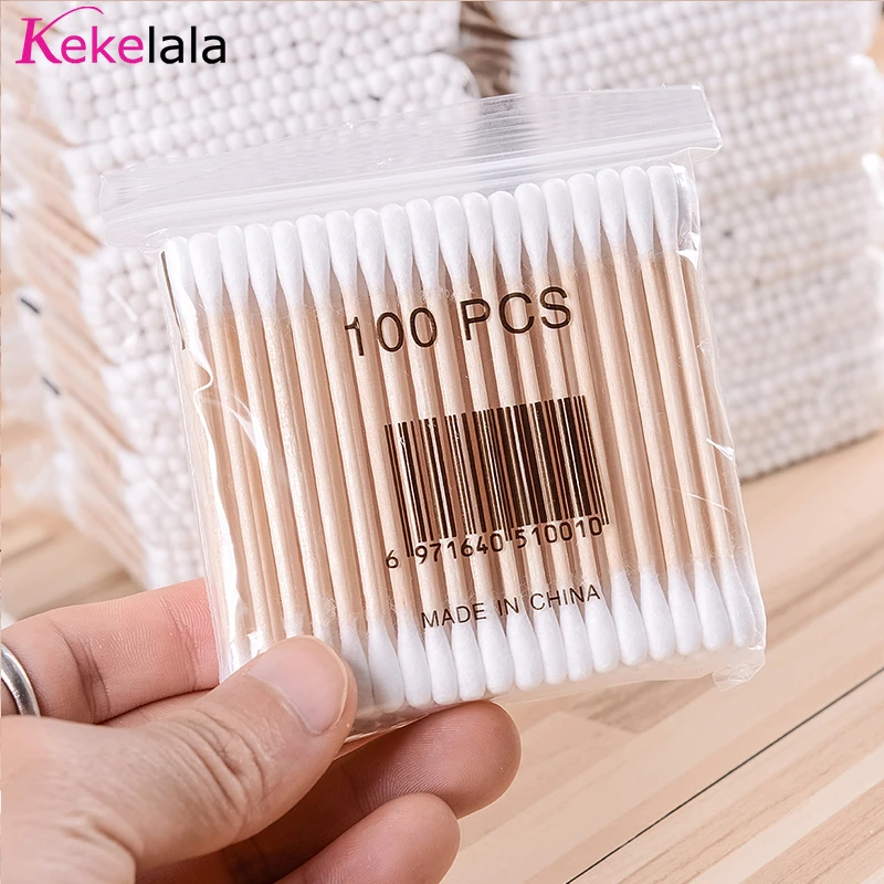 2000Pcs/Lot Mini White Cotton Swabs Double Soft Buds Makeup Applicators for Eyelash Extension Tatoo Eyebrow Micro Blade Brush