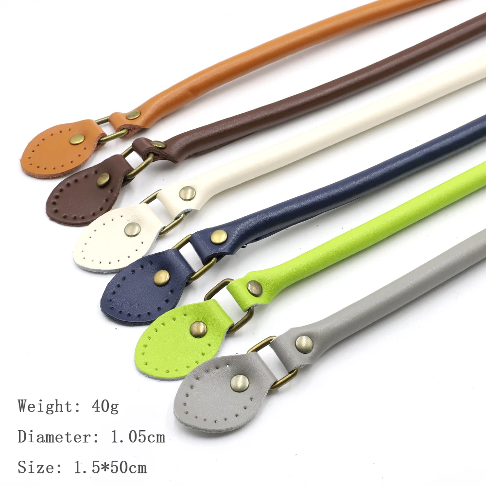 2pcs/lot 50cm Genuine Leather Bag Strap DIY Handmade Handles for Crossbody Replacement Shoulder Handbag Wallet Handle