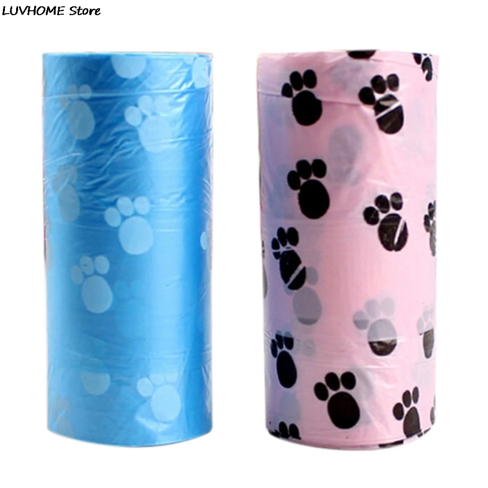 1 Roll Degradable Pet Dog Waste Poop Bag With Printing Doggy Bag For Cat Dog