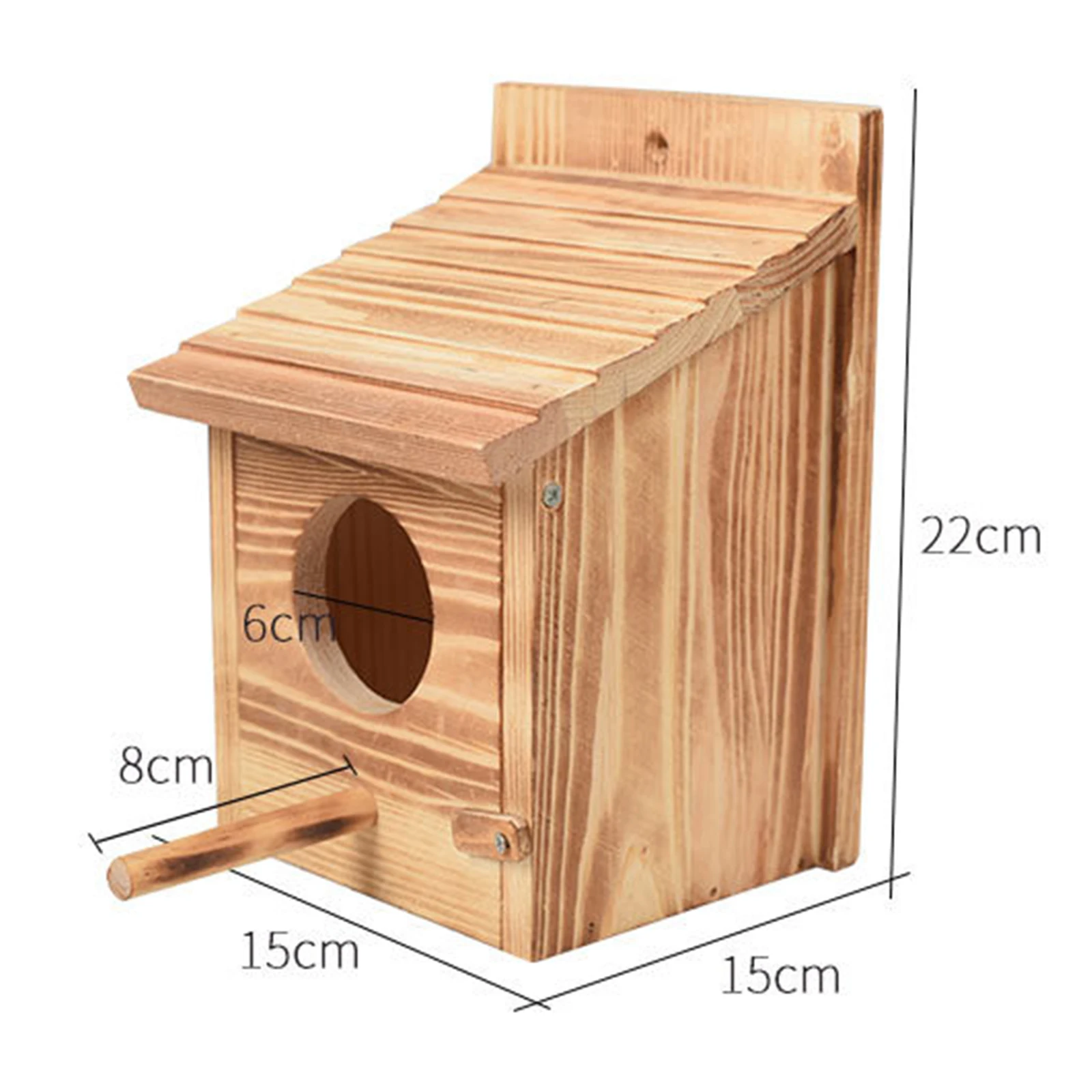 Hole Bird Nest Bird Cage Insulation Solid Wood Breeding Box Wooden House Birds Nest for Garden Patio Decorative Small Birds