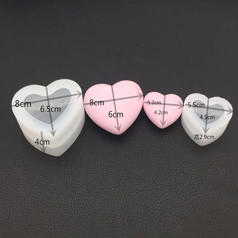 3D Love Heart Silicone Mold Aroma Plaster Candle Mould Cake Decoration DIY Dessert Mousse Baking Pastry Candy Chocolate Moulds
