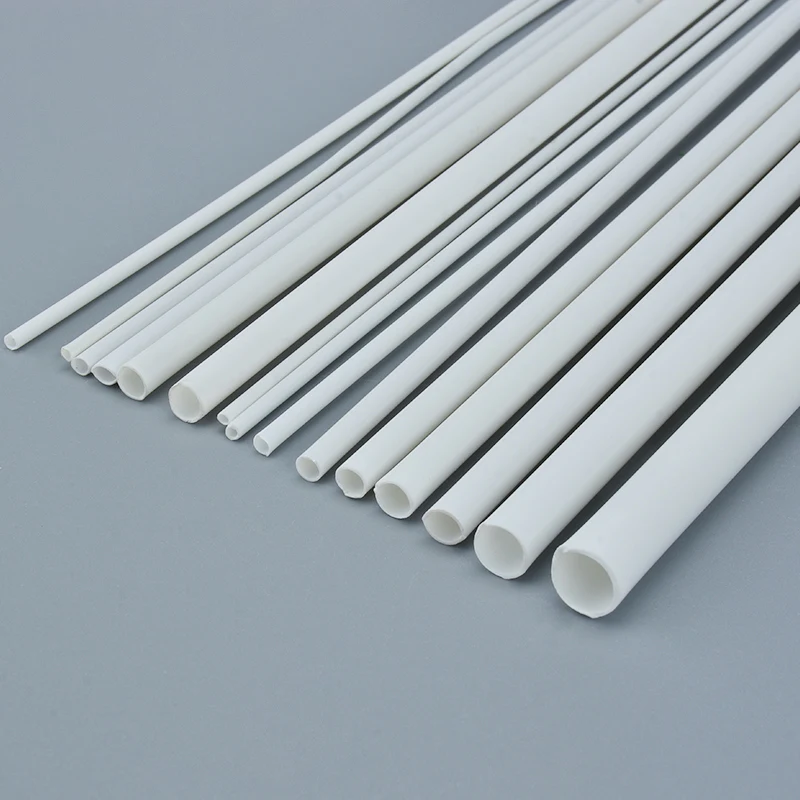 20pcs/lot ABS Tube Round Rods ABS Pipe 2/3/4/5/6/8/10mm Plastic Tube for Model Making Architecture Material Construction Set