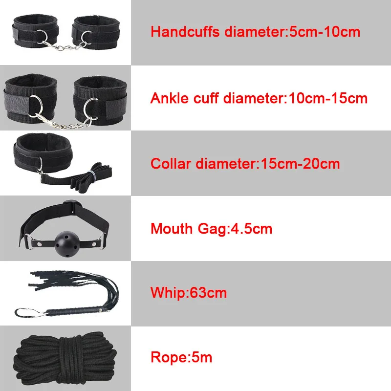 Sexy Leather BDSM Kits Plush Sex Bondage Set Handcuffs Sex Games Whip Gag Nipple Clamps Sex Toys For Couples Exotic Accessories