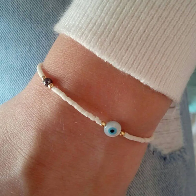 Evil eye bracelet mother of pearl bracelet