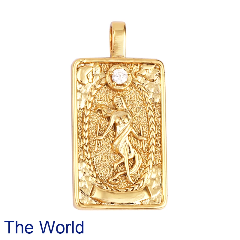Tarot Karten Charm Anhänger, 2021 Neue 18K Reales Gold Überzogene DIY Schmuck Zubehör für Armbänder Halsketten Machen M06 – Detail 12