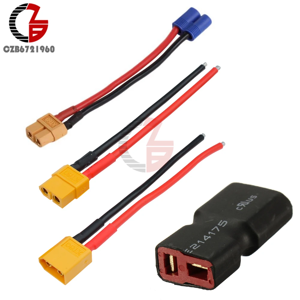 RC XT60 EC2 Connector Male to Female to Deans Plug T Connector Adapter for Car Plane Lipo Battery