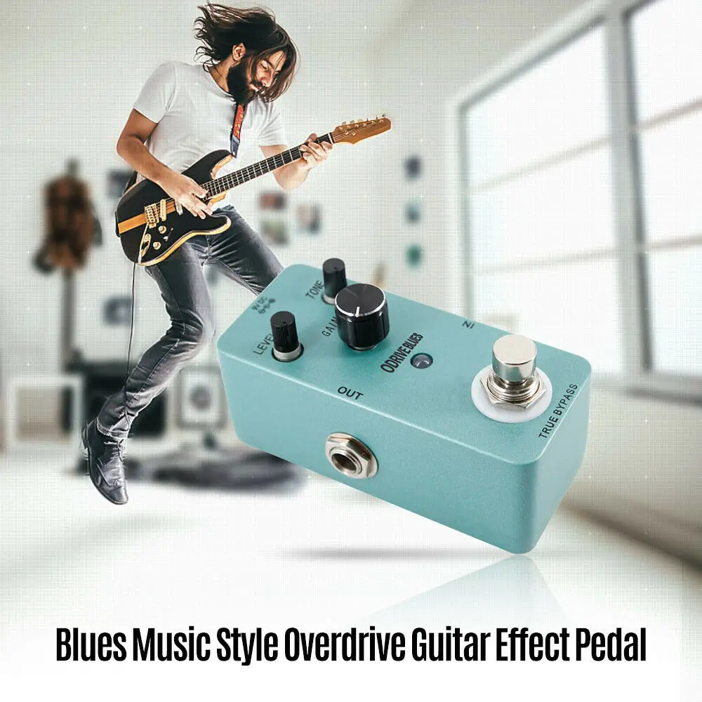 دواسة تأثير الغيتار Odriver البلوز الموسيقى نمط دواسة تجاوز صحيح الالتفافية الكهربائية فوتسويتش المعالج تشويه موالف