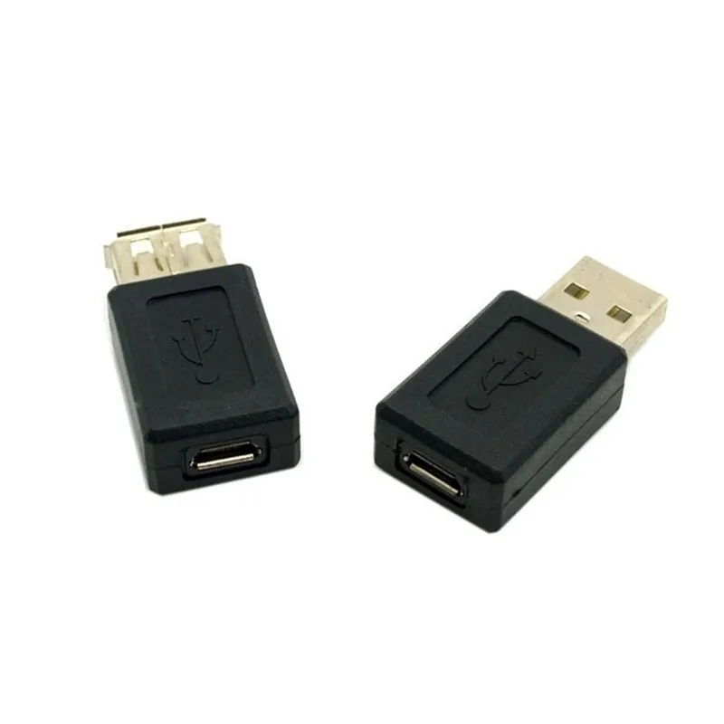 2 pces usb 2.0 um tipo macho para micro usb 5pin fêmea & usb fêmea para adaptador de extensão fêmea 5pin adaptador preto