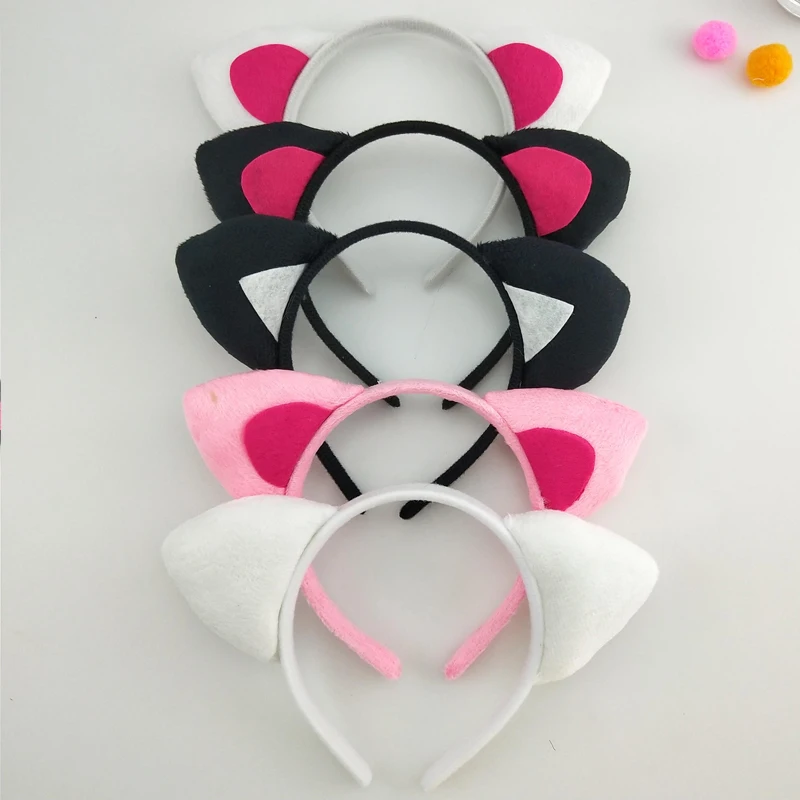 Set De Orejas De Gato Y Cuello Decorativo – Diadema, Pajarita Y Cola De Gato, Disfraz De Felpa Blanca Para Halloween Y Cosplay
