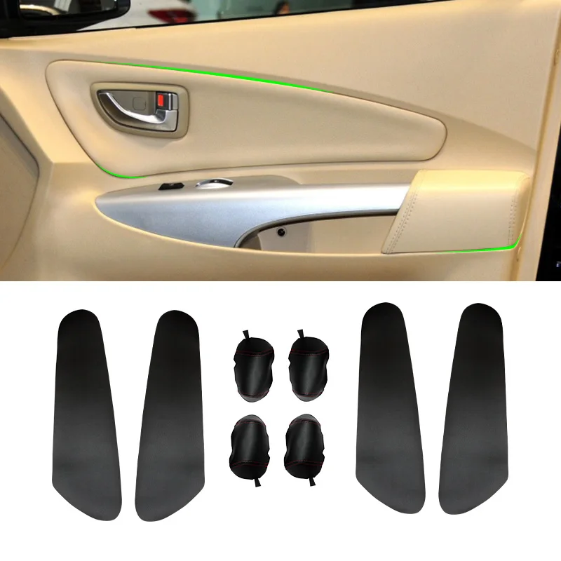 Soft Leather Door Armrest Cover For Hyundai Tucson 2006 2007 2008 2009 2010 2011 2012 2013 Car Door Armrest Panel Cover Trim