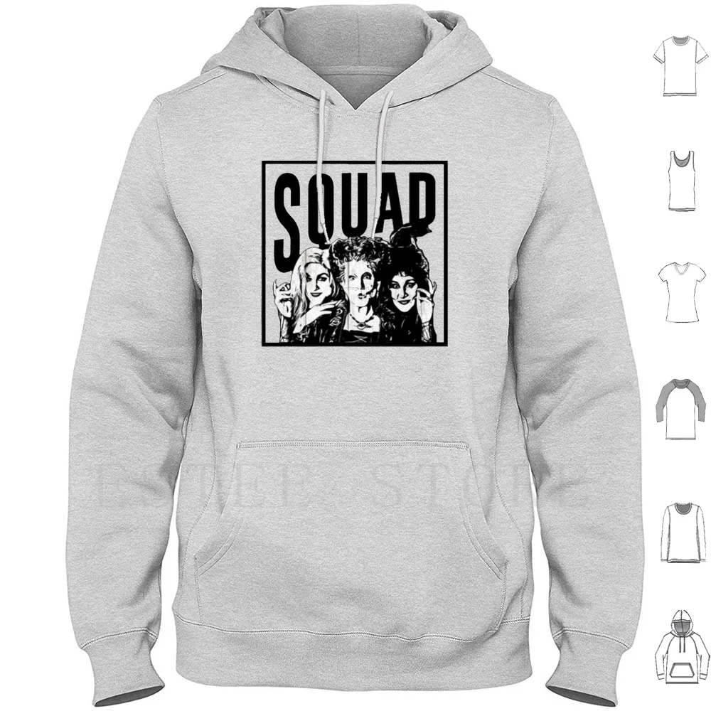 Squad Merch Hoodies Long Sleeve Hocus Halloween Squad Pocus Sanderson Sisters